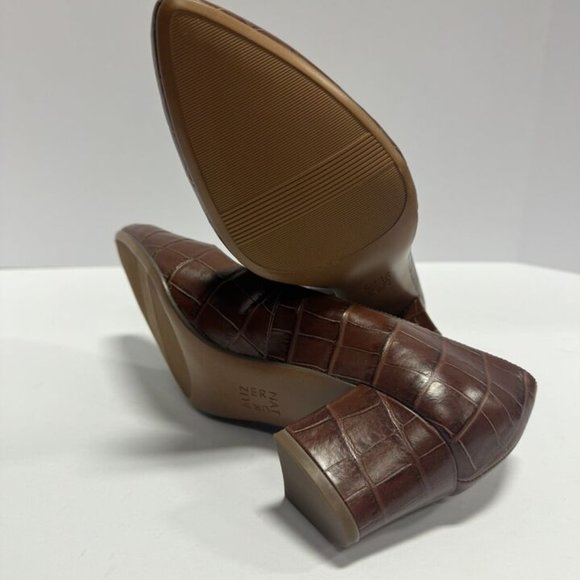 Naturalizer Womens Mali Pump Heel Brown Croc Size 10W - Picture 5 of 6
